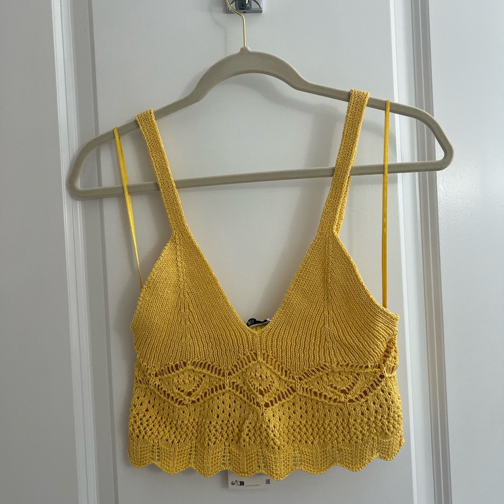 Zara Yellow Knit Women's Top (NWT)